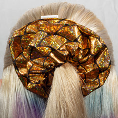 Large Gold Mermaid Big Scales Scrunchie