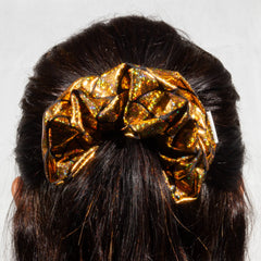 Large Gold Mermaid Big Scales Scrunchie