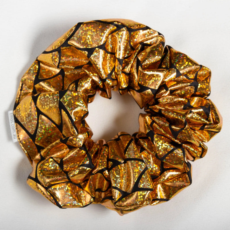 Large Gold Mermaid Big Scales Scrunchie