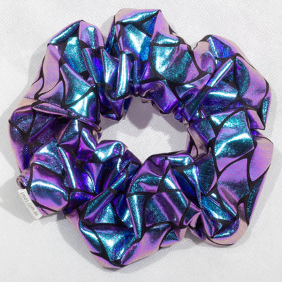 Large Big Scale Irredescent Blue Green Purple Mermaid Big Scales Scrunchie