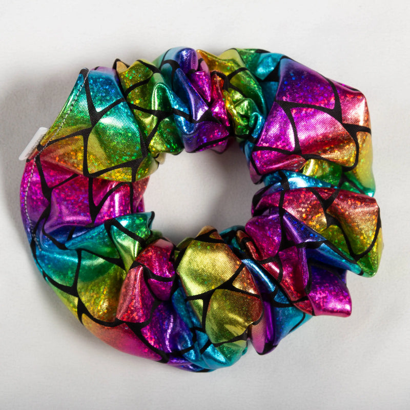 Large Rainbow Mermaid Big Scales Scrunchie