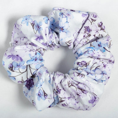 Large Blue & Purple Sakura Print Scrunchie