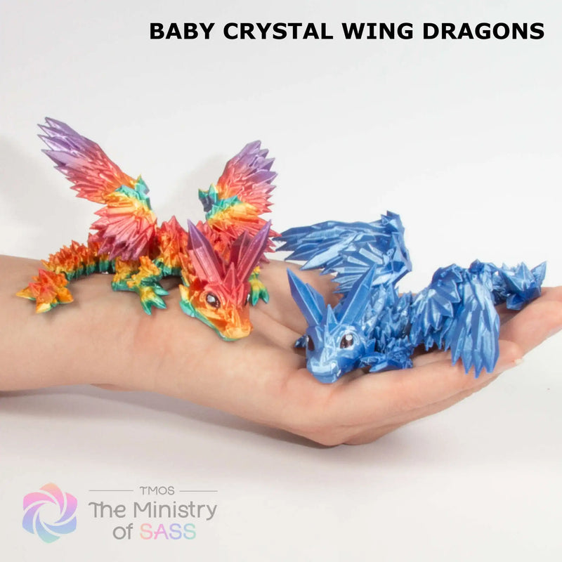 Baby Crystal Wing Dragon - 3D Printed Fidget