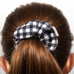 Classic Black Gingham Scrunchie