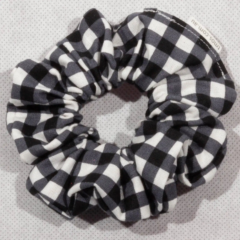 Classic Black Gingham Scrunchie