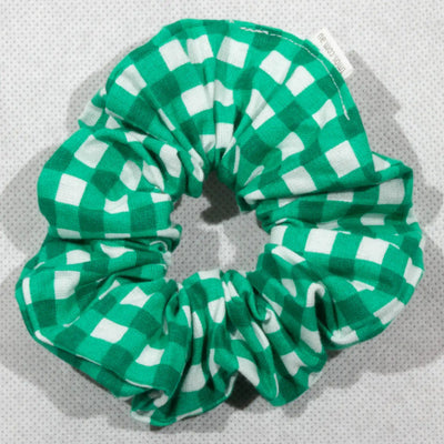 Classic Green Gingham Scrunchie