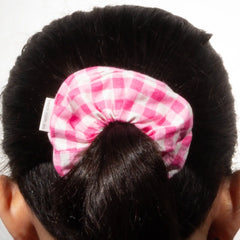 Classic Pink Gingham Scrunchie