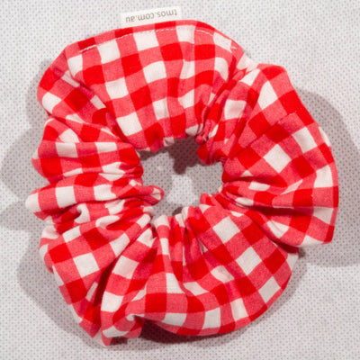 Classic Red Gingham Scrunchie