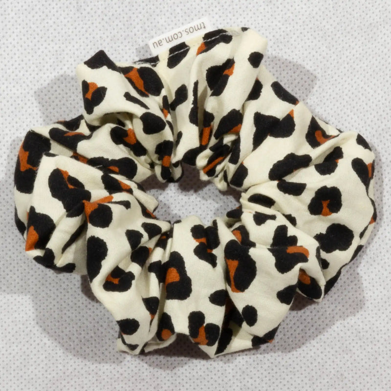 Classic White Leopard Print Scrunchie