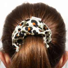 Classic White Leopard Print Scrunchie