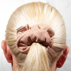 Classic Electric Pink & Gold Scrunchie