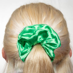 Classic Green Satin Scrunchie