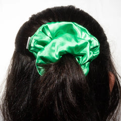 Classic Green Satin Scrunchie