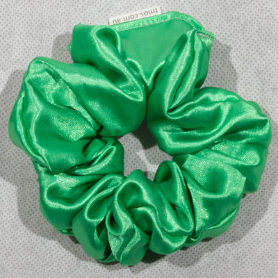 Classic Green Satin Scrunchie