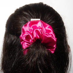 Classic Hot Pink Satin Scrunchie