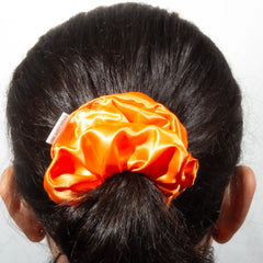 Classic Orange Satin Scrunchie