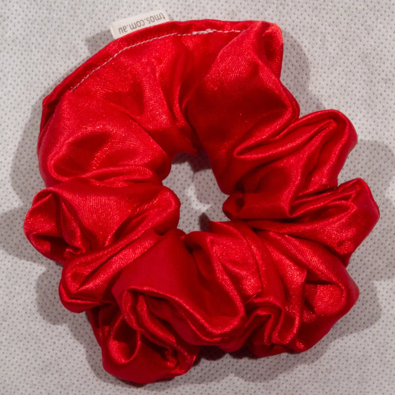 Classic Red Satin Scrunchie