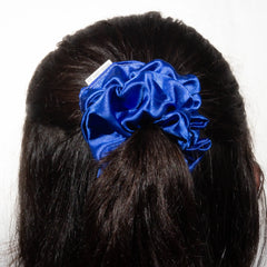 Classic Royal Blue Satin Scrunchie