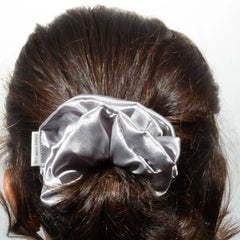 Classic Silver Satin Scrunchie