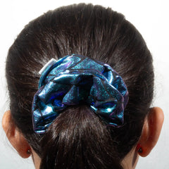 Classic Big Scale Irredescent Blue Green Purple Mermaid Big Scales Scrunchie