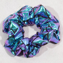 Classic Big Scale Irredescent Blue Green Purple Mermaid Big Scales Scrunchie