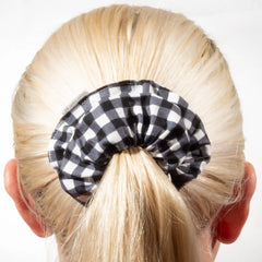 Classic Black Gingham Scrunchie