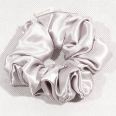 Classic Silver Satin Scrunchie