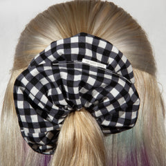 Large Black Gingham Scrunchie