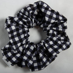 Large Black Gingham Scrunchie