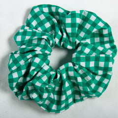 Large Green Gingham Scrunchie