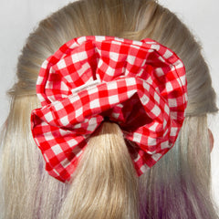 Large Red Gingham Scrunchie