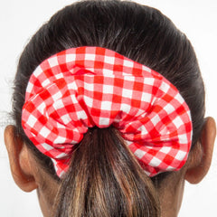 Large Red Gingham Scrunchie