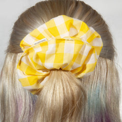 Large Yellow Gingham Scrunchie