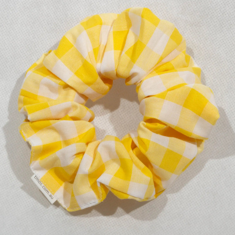 Large Yellow Gingham Scrunchie