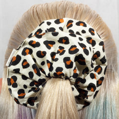 Large White Leopard Print Scrunchie