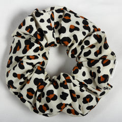 Large White Leopard Print Scrunchie