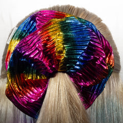 Large Pleated Rainbow Scrunchie