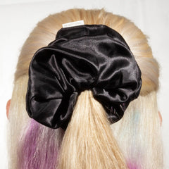 Large Black Satin Scrunchie