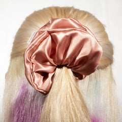 Large Blush Satin Scrunchie