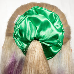 Large Green Satin Scrunchie