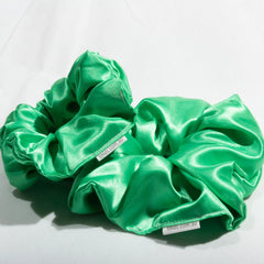 Large Green Satin Scrunchie