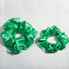 Large Green Satin Scrunchie