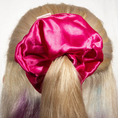 Large Hot Pink Satin Scrunchie