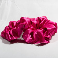 Large Hot Pink Satin Scrunchie