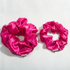 Large Hot Pink Satin Scrunchie