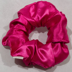 Large Hot Pink Satin Scrunchie