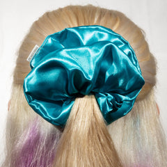 Large Light Blue Satin Scrunchie