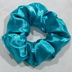 Large Light Blue Satin Scrunchie