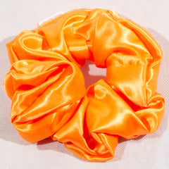 Large Orange Satin Scrunchie