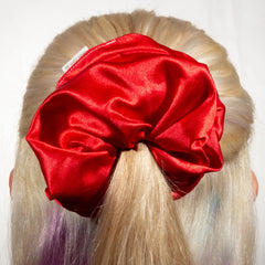 Large Red Satin Scrunchie